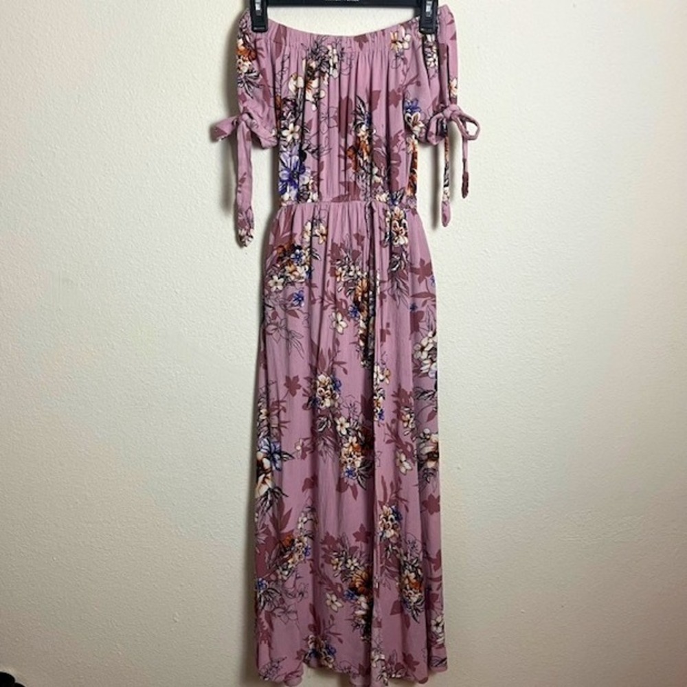 Band of Gypsies XS Floral Maxi Dress‎ Off Shoulder Boho Babydoll Coquette